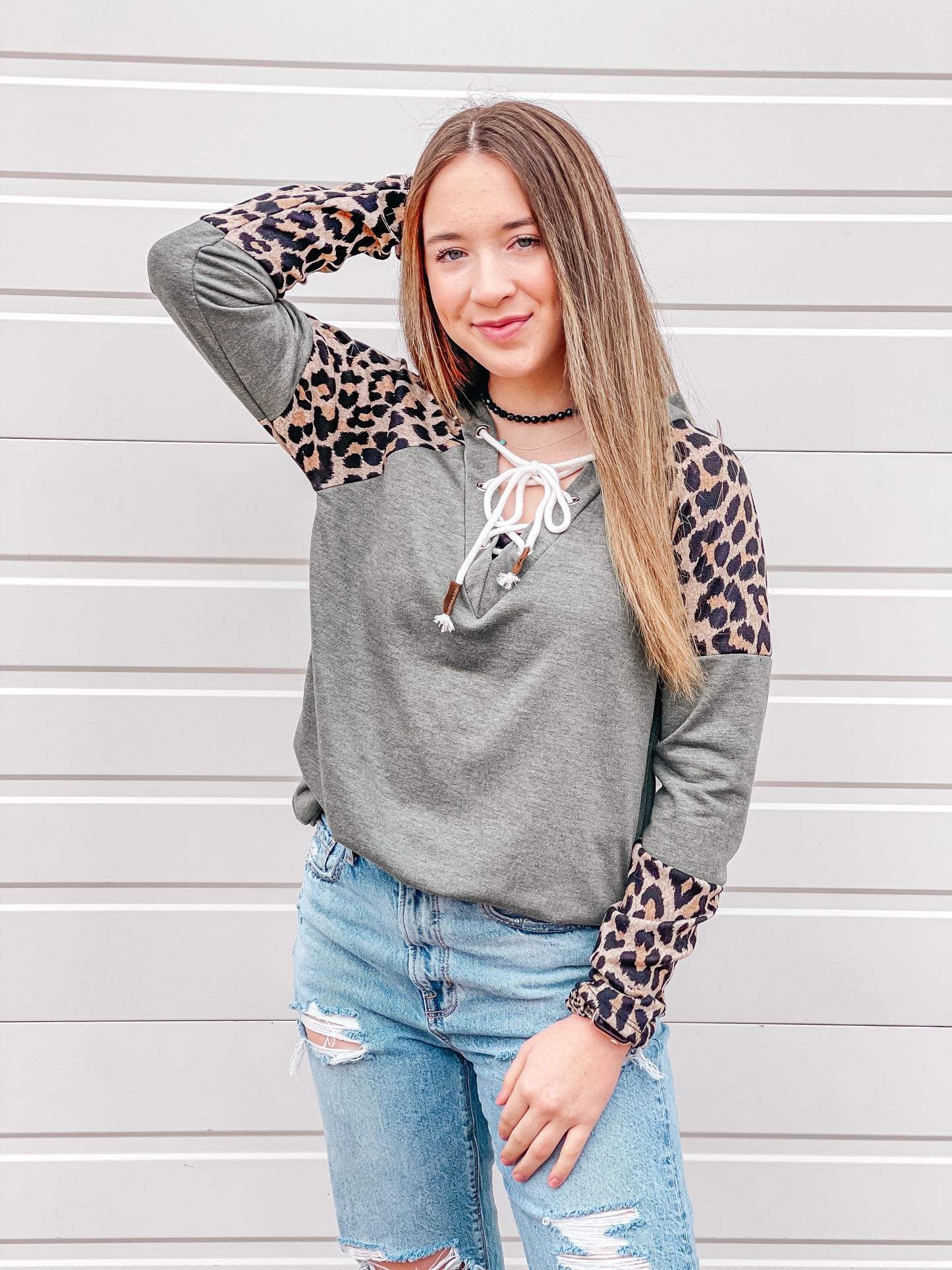 Olive Cheetah Top