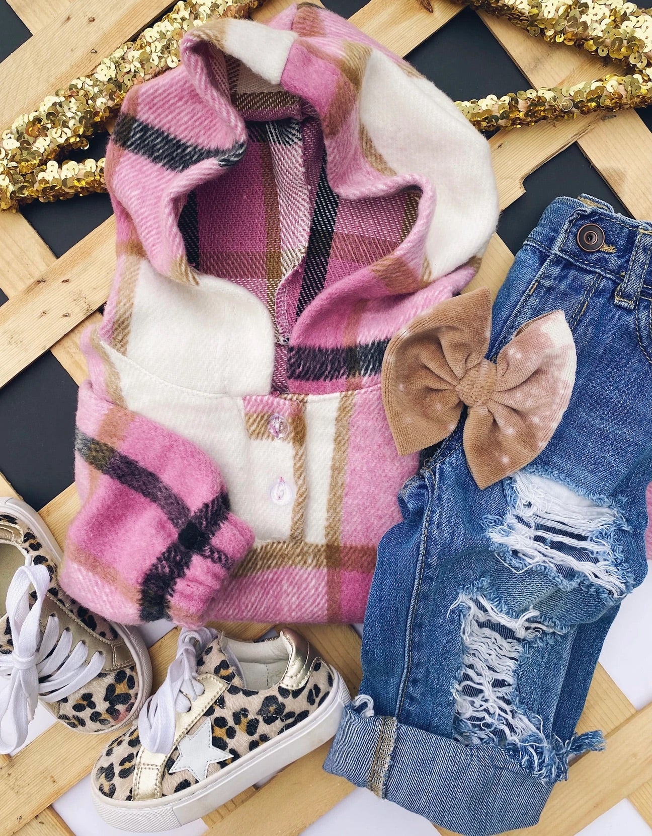 Pink Plaid Hoodie Flannel