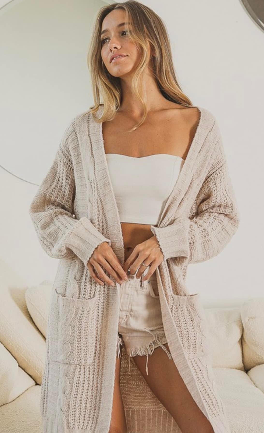 Taupe Sweater Cardigan