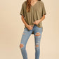 Dusty Olive Button Top